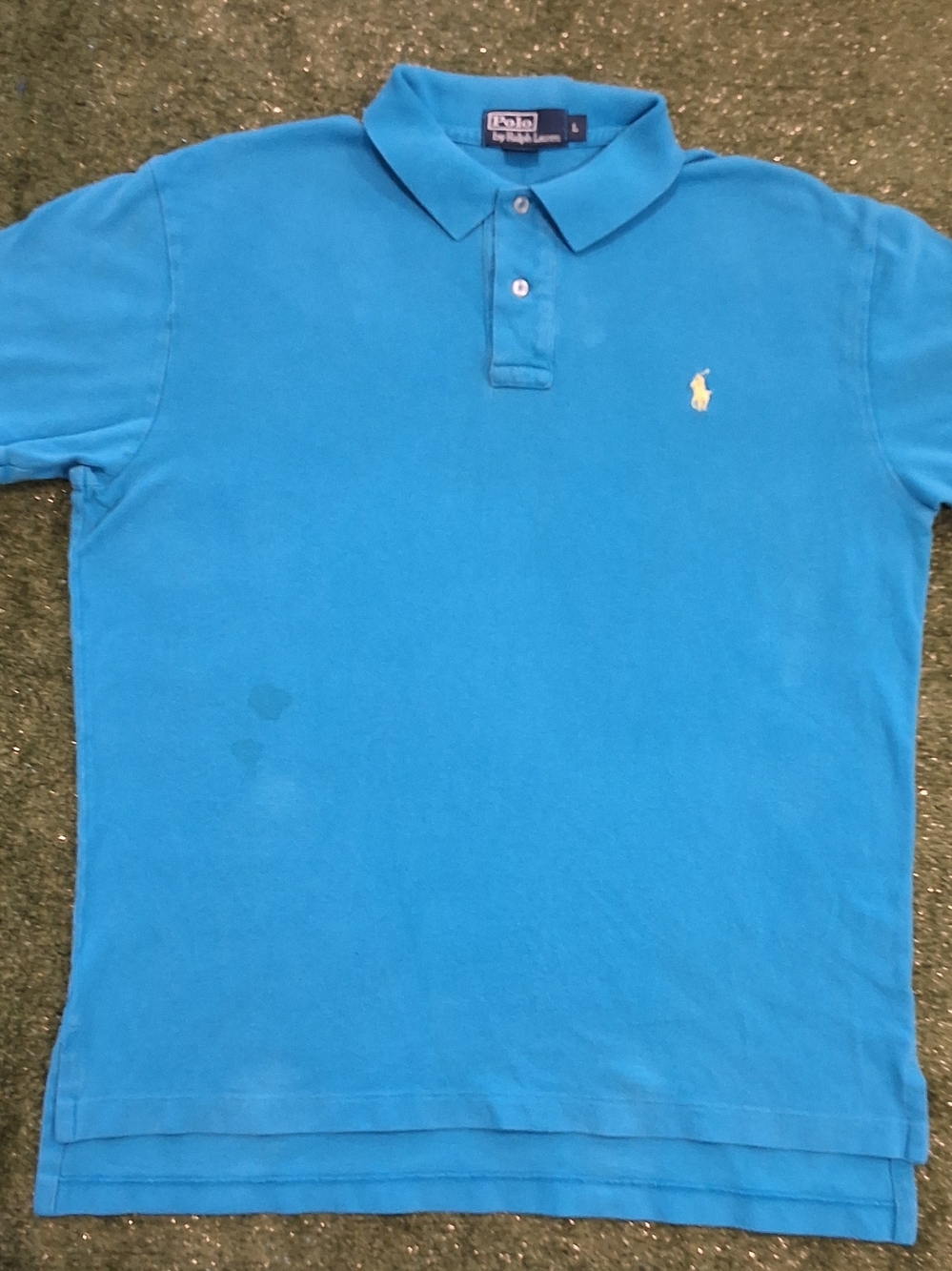 Polo Ralph Lauren Custom Slim Fit Mesh Polo Shirt Blue Large